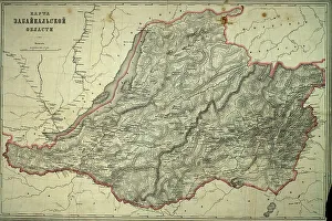 Cyrillic Prints: Map of Zabaikal'sk Province, Before 1914. Creator: A. Ilina