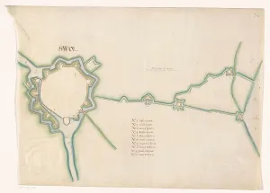 Measurements Prints: Map of Zwolle fortress, c.1650-c.1799. Creator: Anon