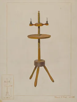 Maple Tree Prints: Maple Candlestand, c. 1938. Creator: Vincent P. Rosel