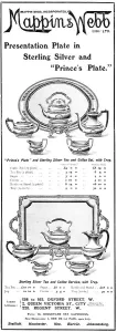 Kitchenware Prints: Mappin & Webb; Presentation Plate in Sterling Silver and Prince's Plate