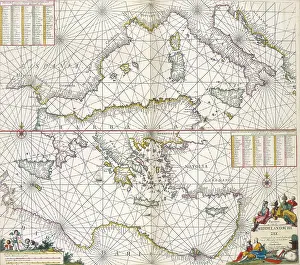 Italy Europe Prints: Maps of the Mediterranean, 1682. Creator: Joannes van Keulen