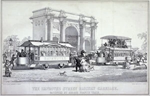 Macgregor Gallery: Marble Arch and street trams, London, 1860. Artist: Macdonald