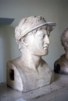 Bust Prints: Marble bust of Greek general and statesman Pyrrhus of Epirus, c319BC-272 BC
