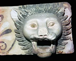 Marble fragment of a lions head gargoyle, 5th century BC