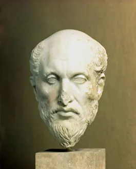 Personages Prints: Marble head of Plotinus (205-270), Alexandrian philosopher, leader of Neoplatonism