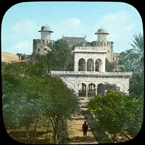 The Raj Prints: Marble pavilion in the Fort Gardens, Lahore, India, late 19th or early 20th century