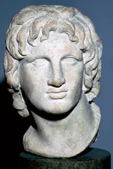 Marble portrait of Alexander the Great, Hellenistic Greek, 2nd-1st century BC Marble portrait of Alexander the Great, Hellenistic Greek, 2nd-1st century BC