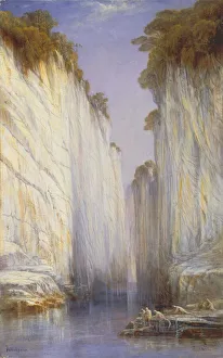 The Marble Rocks - Nerbudda Jubbolpore, 1882. Creator: Edward Lear The Marble Rocks - Nerbudda Jubbolpore, 1882. Creator: Edward Lear