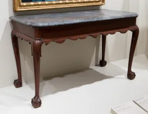 Clawfoot Prints: Marble-slab Table, 1750 / 90. Creator: Unknown