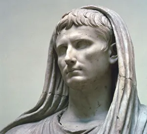 Octavian Prints: Marble statue of the Emperor Augustus as Pontifex Maximus, 1st century BC