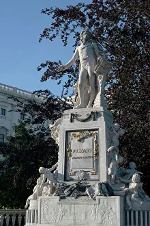 Mozart Wolfgang Amadeus Prints: Marble statue of Mozart erected in 1896