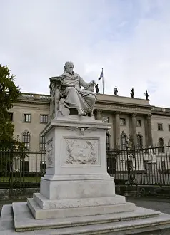Heritage Prints: Marble statue of Wilhelm von Humboldt at the entrance to Humboldt University