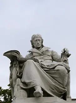 Heritage Prints: Marble statue of Wilhelm von Humboldt at the entrance to Humboldt University