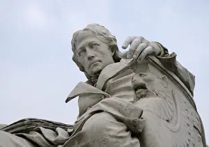 Details Prints: Marble statue of Wilhelm von Humboldt at the entrance to Humboldt University