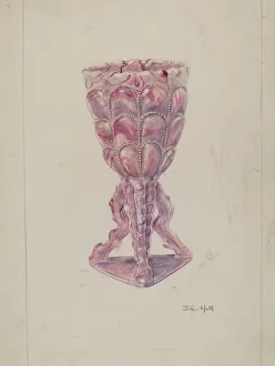 Textured Prints: Marbleized Vase, 1935 / 1942. Creator: John Hall