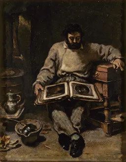Gustave 1819 1877 Prints: Marc Trapadoux Examining a Book of Prints, ca 1848