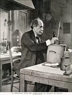 Images Dated 22nd May 2003: Marcelin Berthelot (1827-1907), French chemist and historian in his lab in 1901