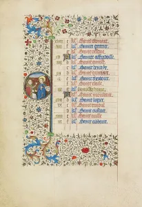 Lilium Prints: March Calendar Page: The Annunciation; Book of Hours
