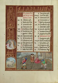 Roundel Prints: March Calendar Page: Gardening: Aries; Spinola Hours