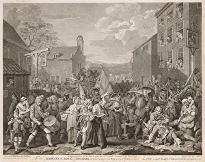 Luke Sullivan Prints: March to Finchley in the Year 1746 (After Hogarth), 1750. Creator: Luke Sullivan (British
