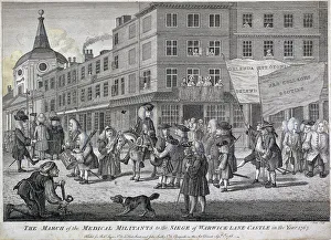 The March of the Medical Militants to the siege of Warwick Lane Castle, London, 1768
