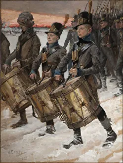 March of the Pori Regiment (Porilaisten Marssi), 1892. Artist: Edelfelt, Albert Gustaf Aristides (1854-1905)