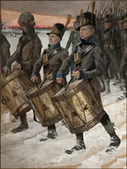Edelfelt Gallery: March of the Pori Regiment (Porilaisten Marssi), 1892. Artist: Edelfelt