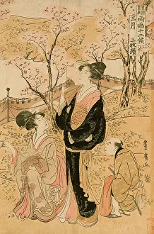 March Prints: March: Viewing Cherry Blossoms, 1801. Creator: Utagawa Toyohiro