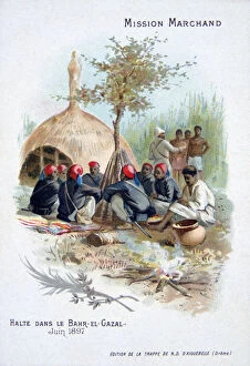 Colonel Marchand Gallery: The Marchand expedition: resting at Bahr-el-Gazal, Sudan, June 1897