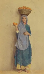 Oranges Prints: Marchande d'oranges, about 1860. Creator: Wilhelm Hammerschmidt
