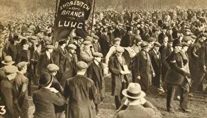 Hyde Park Gallery: Marchers from Shoreditch, Means Test protests, Hyde Park, London, 1932, (1933) Creator: Unknown