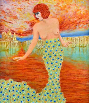 Grand Canal Prints: Marchesa Luisa Casati, 1911. Creator: Bakst; Léon (1866-1924)