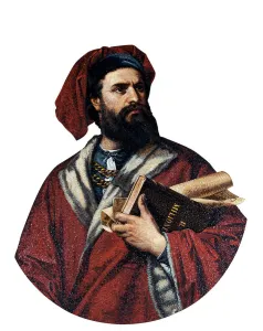 Mosaic Prints: Marco Polo, 1867. Artist: Podio, Enrico (active 1860s)