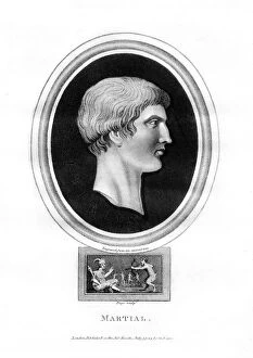 Latin Collection: Marcus Valerius Martialis, Roman poet, (1814).Artist: Page