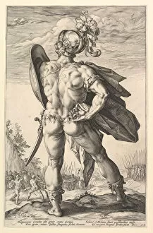 Buttocks Gallery: Marcus Valerius, from the series The Roman Heroes, 1586. Creator: Hendrik Goltzius