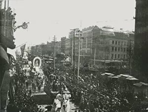 Mardi Gras Gallery: The Mardi Gras parade in Canal Street, New Orleans, USA, 1895. Creator: Unknown