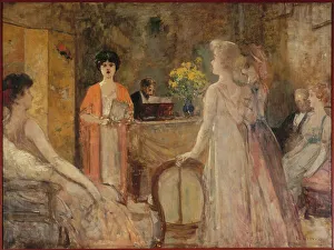 Duet Prints: Un mardi, soirée chez Madeleine Lemaire, c1910. Creator: Henri Gervex
