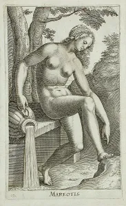 Water Nymph Prints: Mareotis, 1587. Creator: Philip Galle