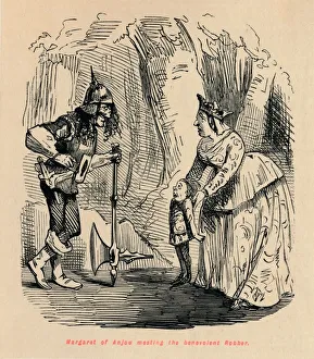 Margaret of Anjou meeting the benevolent Robber. Artist: John Leech