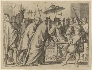 Austria Margaret Of Prints: Margaret of Austria Being Carried in a Chaise, 1612. Creator: Raffaello Schiaminossi