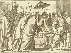 Austria Margaret Of Prints: Margaret of Austria Being Carried in a Chaise, 1612. Creator: Raffaello Schiaminossi