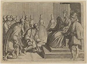 Margaret of Austria Giving Audience to a Nobleman, 1612. Creator: Raffaello Schiaminossi