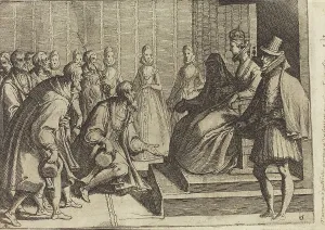 Audience Chamber Prints: Margaret of Austria Giving Audience to a Nobleman [verso]