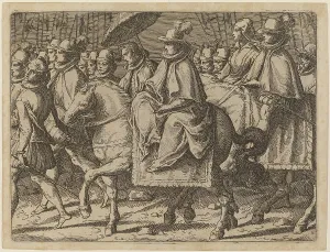Austria Margaret Of Prints: Margaret of Austria on Horseback, 1612. Creator: Raffaello Schiaminossi