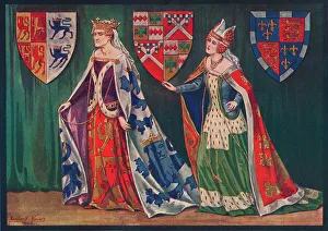 Welsh Prints: Margaret, Princess of Wales, 1410. Joice, Lady Tiptoft, 1460, 1926. Artist: Herbert Norris