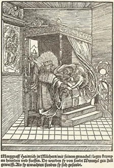 Miracles Prints: Marggraff Hainrich in Marhern... c. 1503. Creator: Master of the Legend Scenes