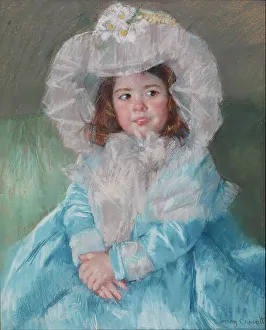 Mary Stevenson Cassatt Prints: Margot (Lefebvre) in Blue, 1902. Creator: Mary Cassatt
