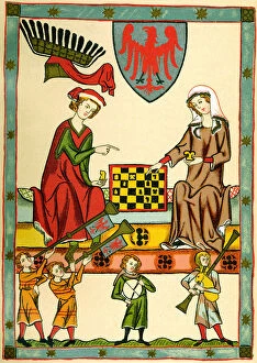 Images Dated 14th January 2011: Margrave Otto IV of Brandenburg Playing Chess (From the Codex Manesse), c1300