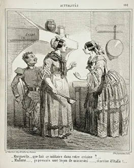 Periodical Prints: Marguerite, que fait ce militaire dans votre cuisine? Madame