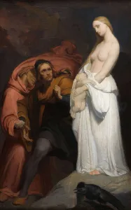 Scheffer Prints: Marguerite tenant son enfant mort, c. 1846. Creator: Scheffer, Ary (1795-1858)